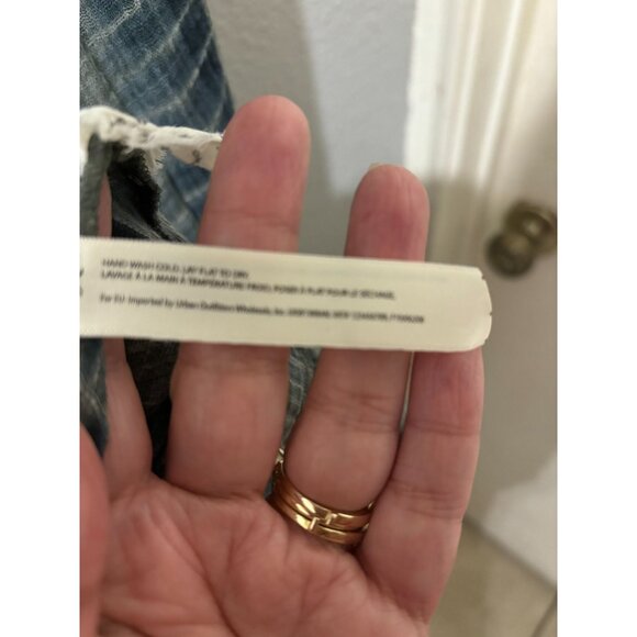 NWT Free People FP Tie Dye Ruffle Kimono Wrap Top Green M-L - Picture 7 of 10